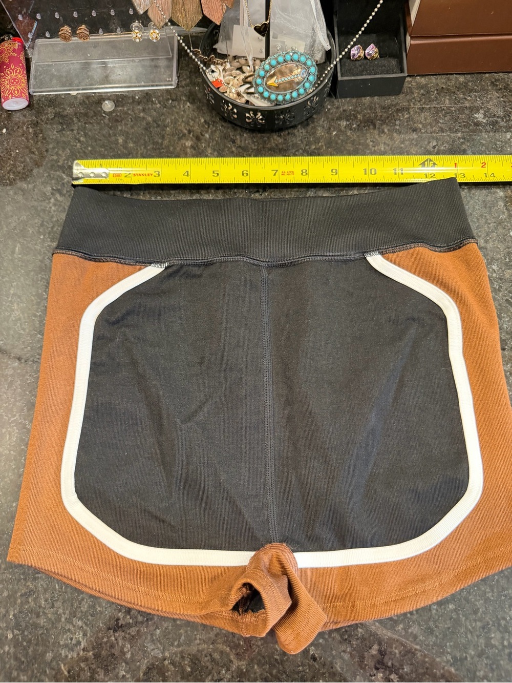 FP Movement by Free People Black, Brown & White High-Waist Bike Shorts